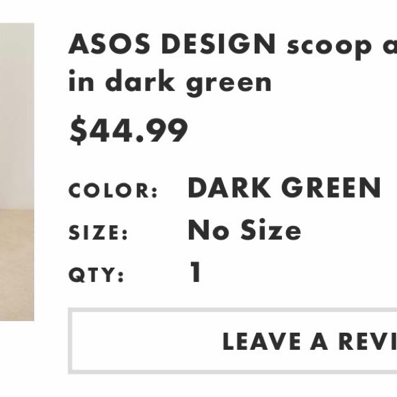 ASOS Dark Green Scoop Tote Bag - Picture 4 of 4